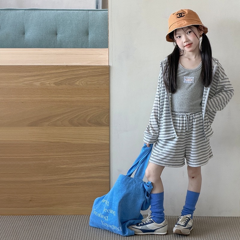 萊卡涼感條紋防曬套裝