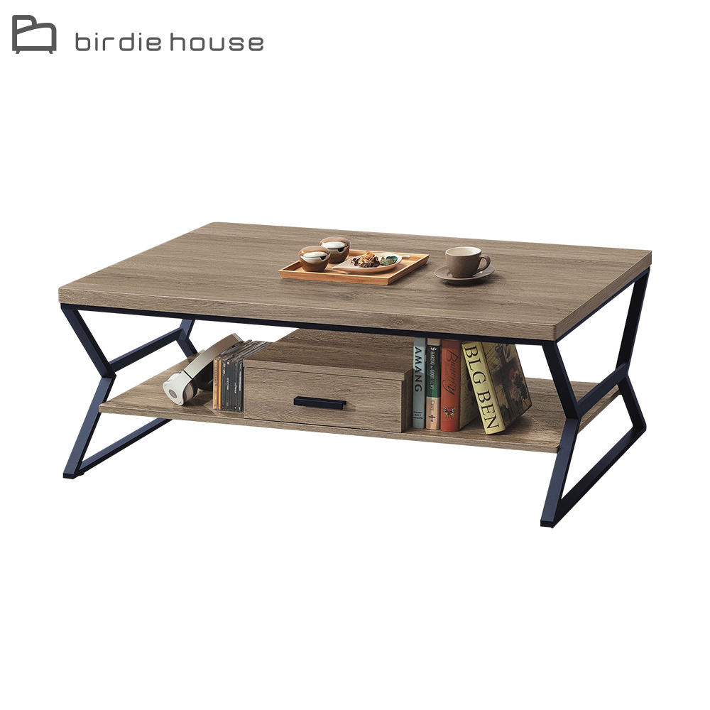 柏蒂家居-庫倫工業風4尺一抽大茶几