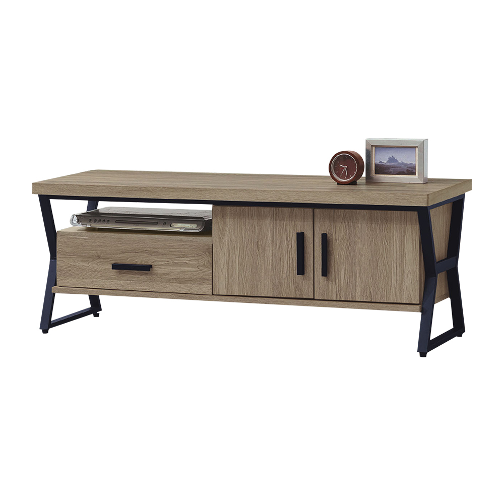 柏蒂家居-庫倫工業風4尺二門一抽電視長櫃/視聽櫃/收納置物矮櫃