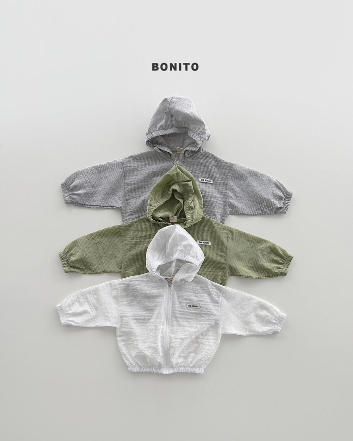 正韓夏Bonito 嫩嬰/小童三色透氣連帽防曬外套/冷氣房外套