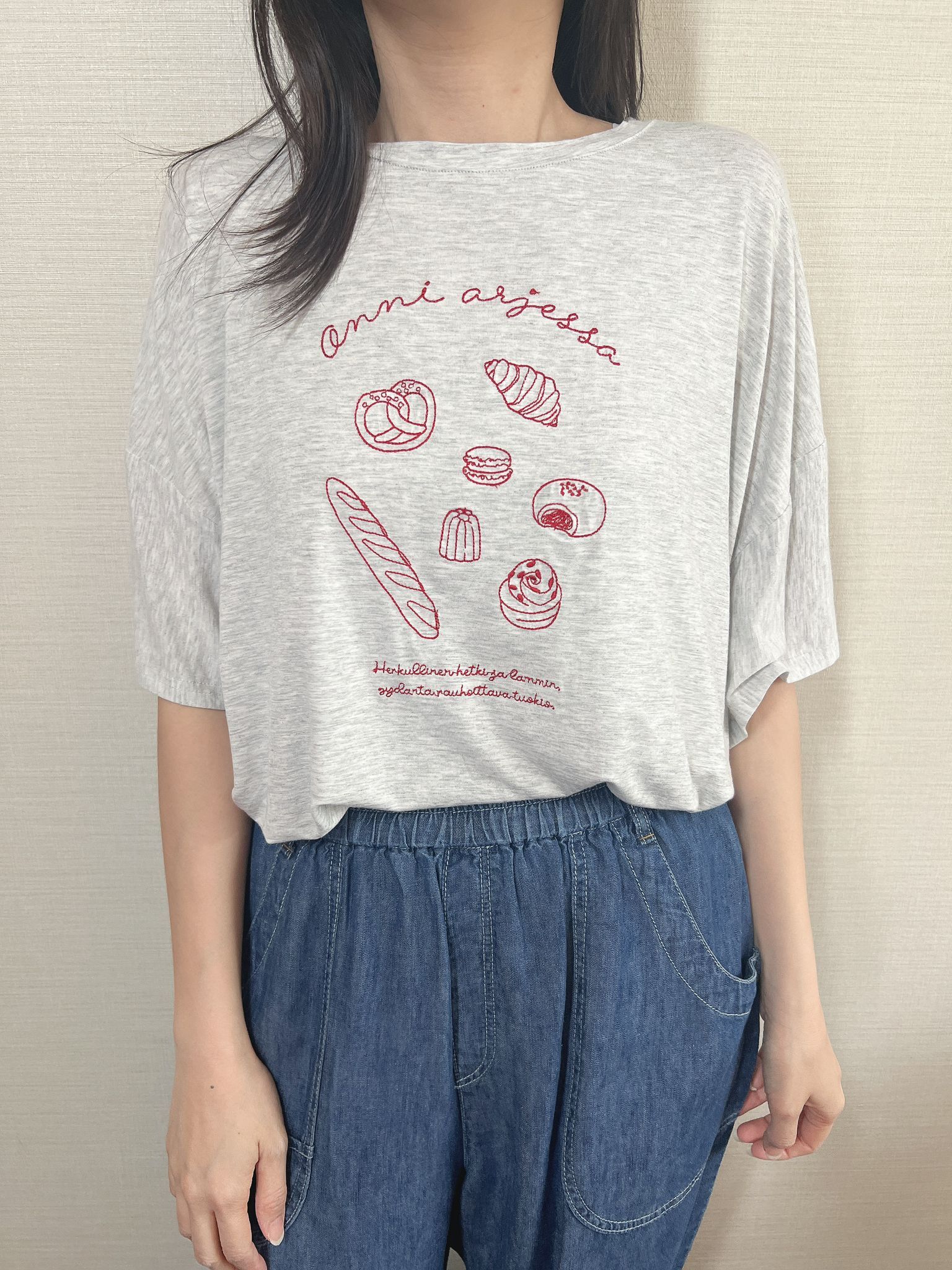 Ie 刺繡食物top