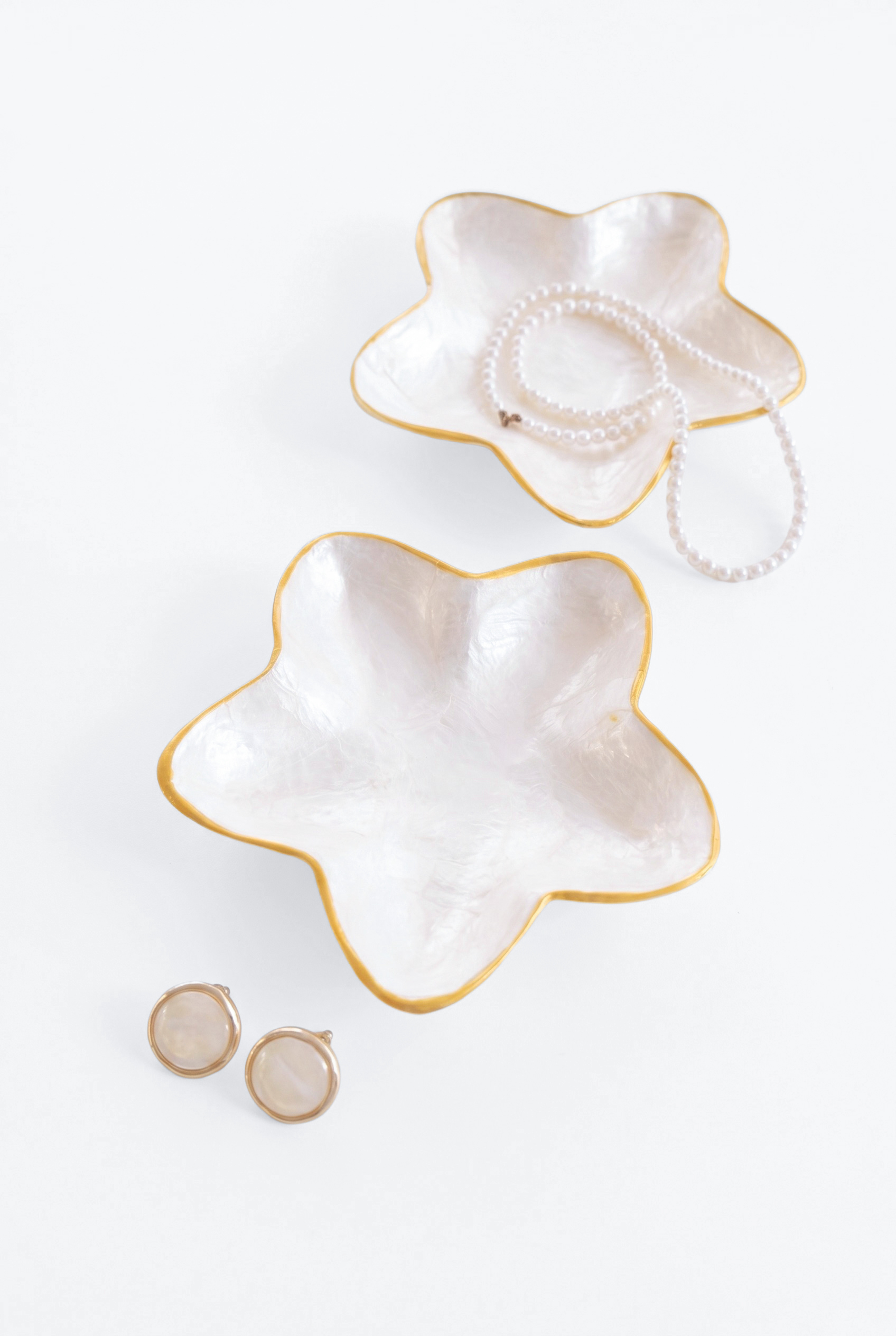 金邊天然貝殼星星飾品盤 (Made in Bali)