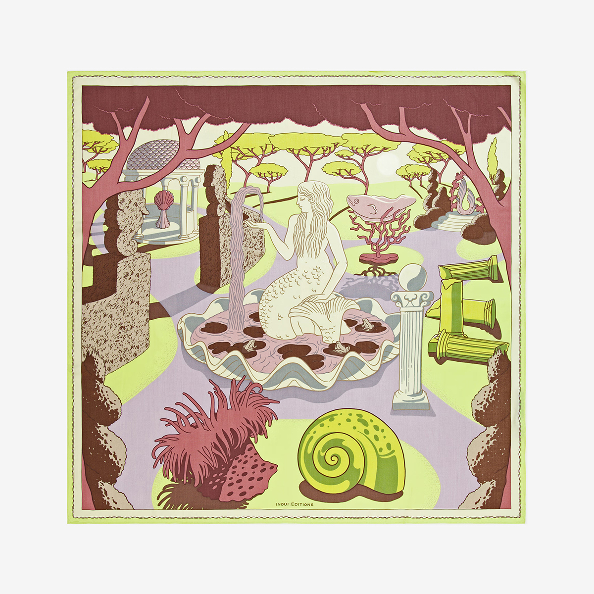 JARDIN 絲棉方巾100 - 黃