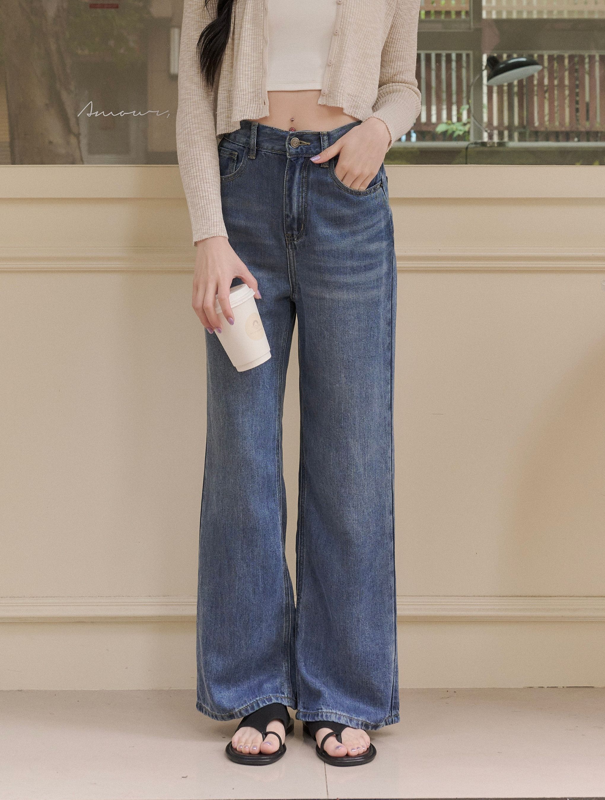 自訂 空氣感涼薄顯瘦牛仔褲