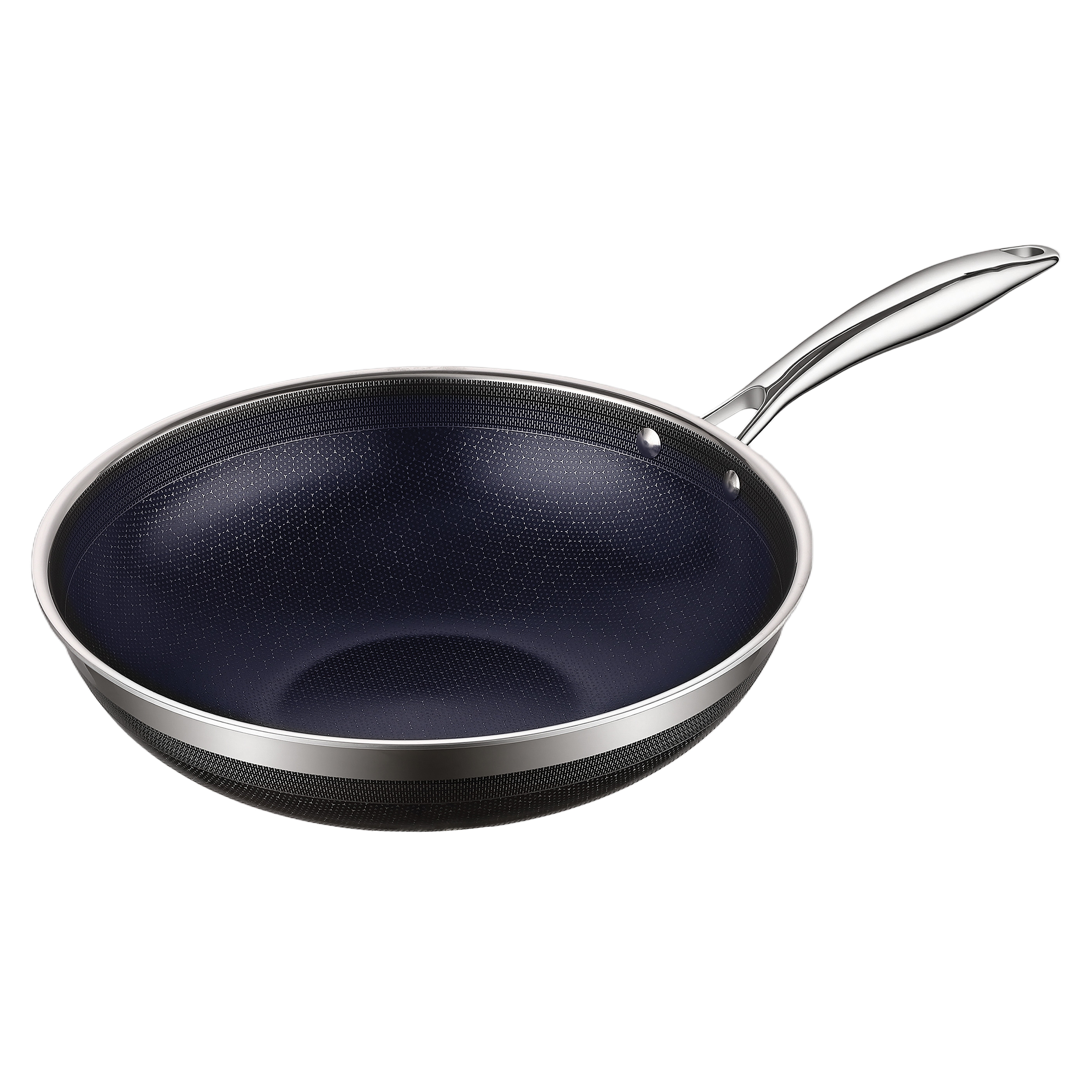 WBK 曼烹經典女王蜂3D藍鑽陶瓷釉炒鍋 (30厘米) #連G型鍋蓋 MP-WK30-HK-SIL