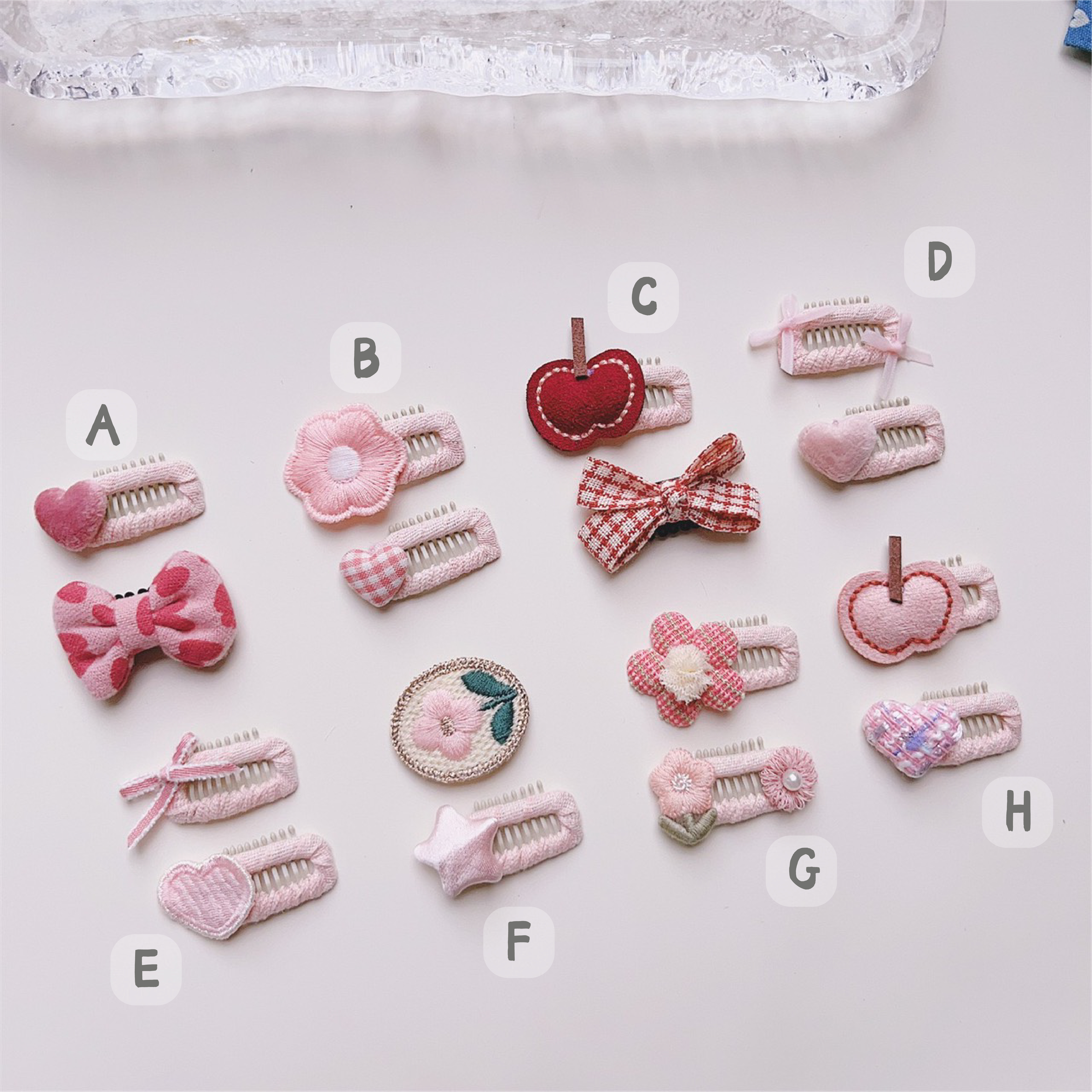 花朵粉色系胎毛夾