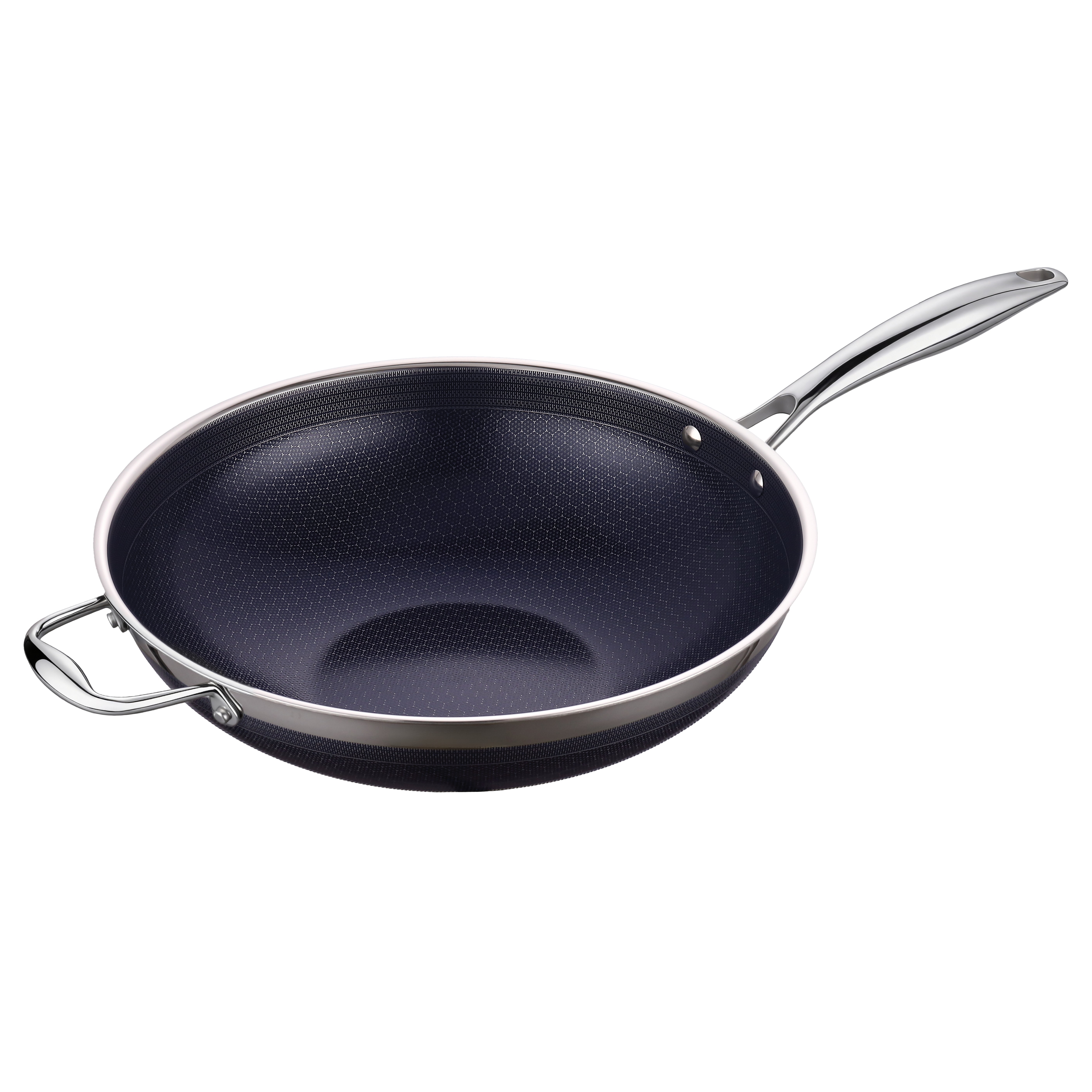 WBK 曼烹經典女王蜂3D藍鑽陶瓷釉炒鍋 (32厘米) #連G型鍋蓋 MP-WK32-HK-SIL