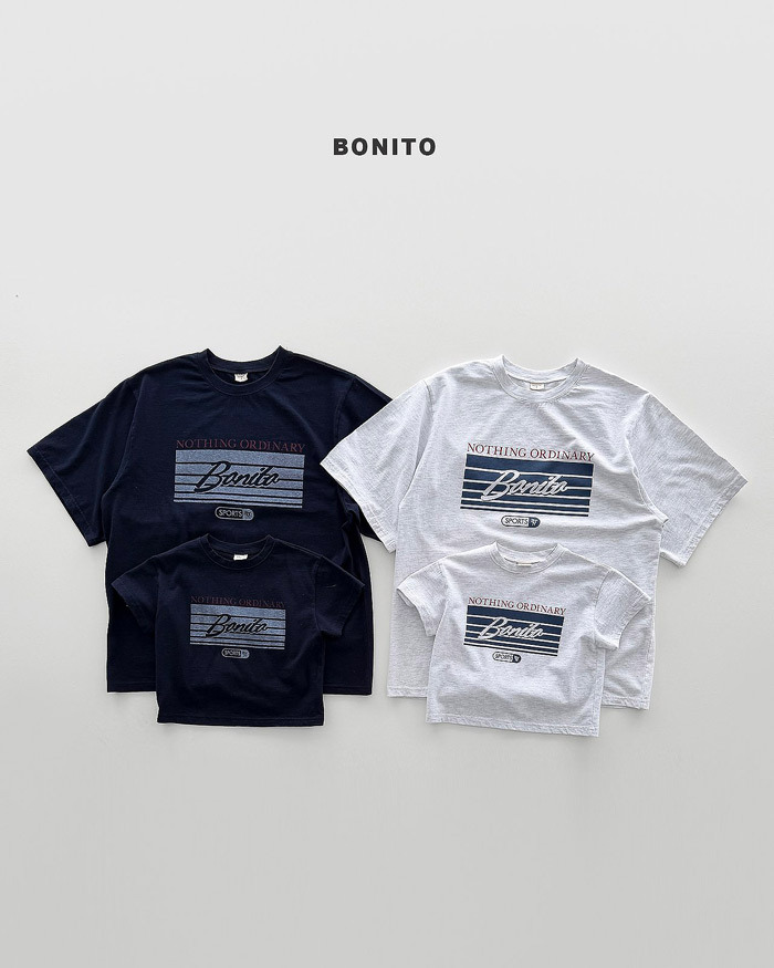正韓夏Bonito 親子裝_嫩嬰/小童兩色美式Bonito上衣