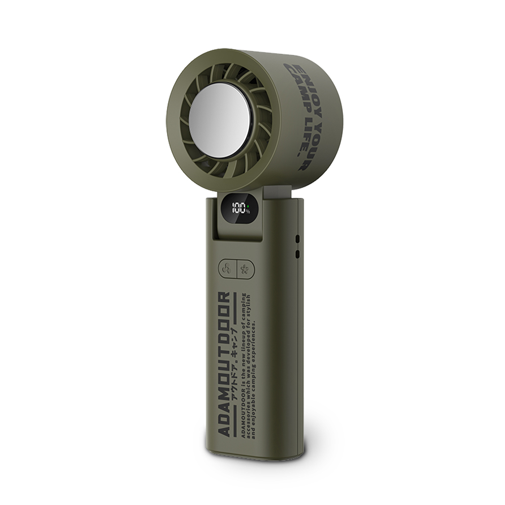 ADAMOUTDOOR｜隨身掛繩機能冰鎮風扇 軍用綠