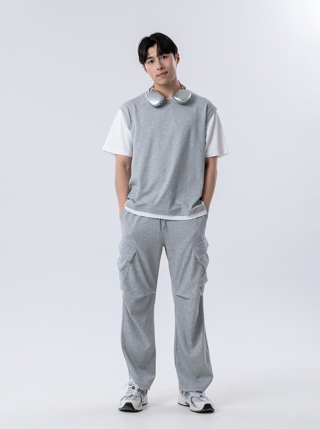 高質感斜紋紋理假兩件TEE