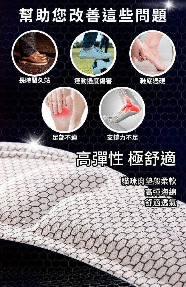 WSBB11263  Hilton 希爾頓石墨烯抗菌舒柔釋壓鞋墊-男款一對（7月初 ）