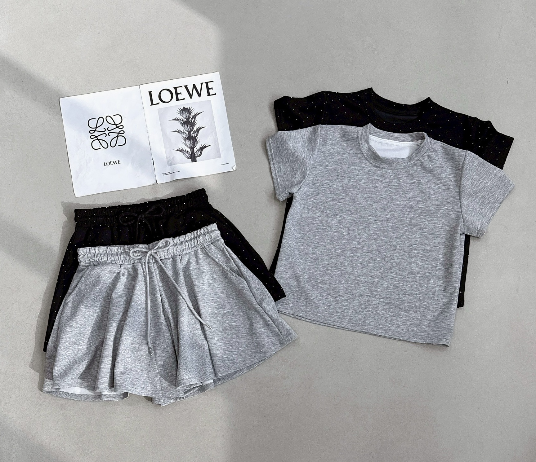 韓版鑽鑽棉質衣+鑽鑽短褲