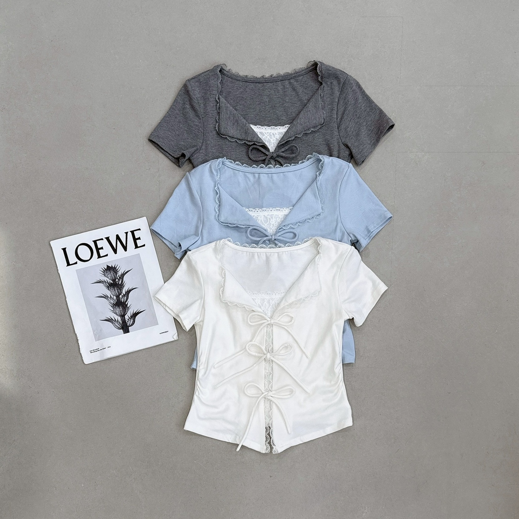 前綁假兩件接蕾絲棉質衣