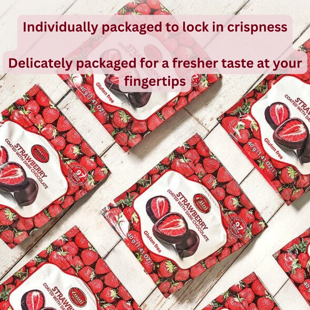 Zaini - 冷凍乾燥草莓夾心黑朱古力 濃醇黑巧, 320g (40g×8)