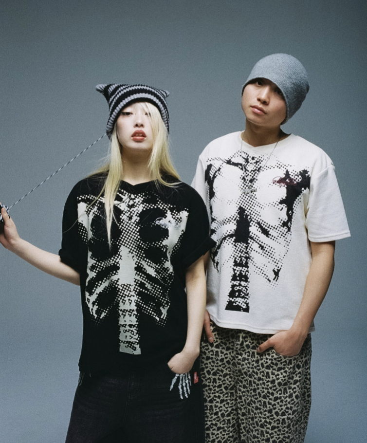 Dot Bone Thermal Henley Neck Tee