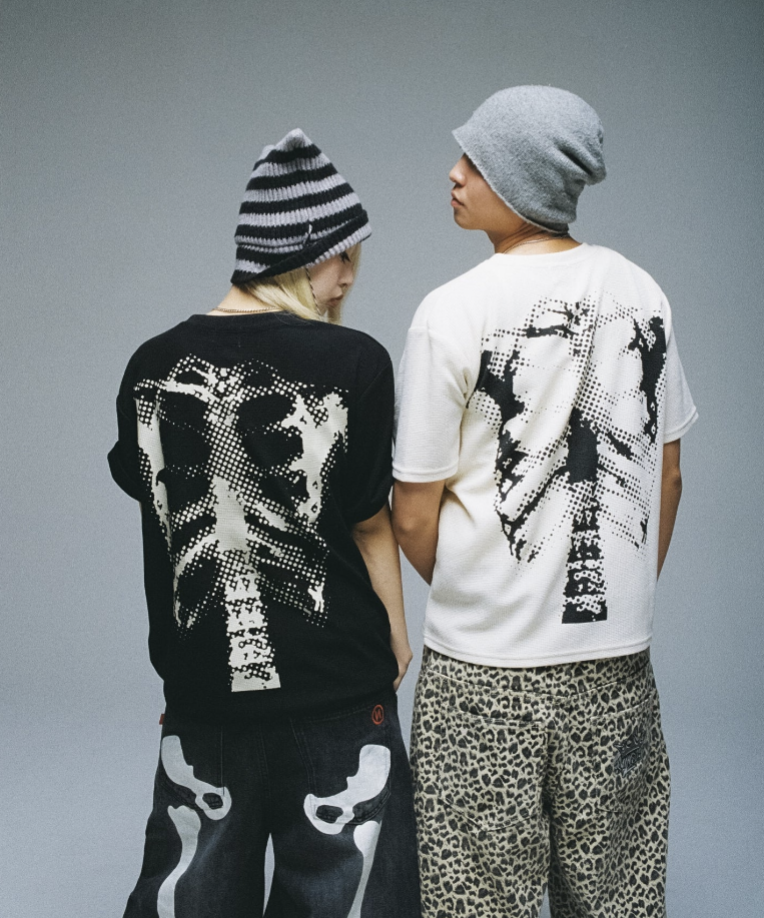 Dot Bone Thermal Henley Neck Tee