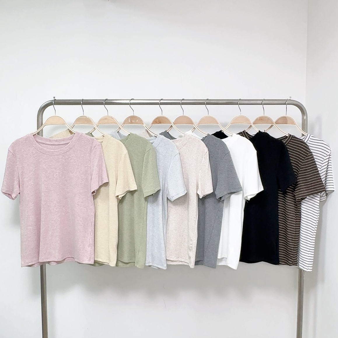 ⭐️⭐️【預訂】雲石/間紋圓領彈棉TEE (C81-C90)