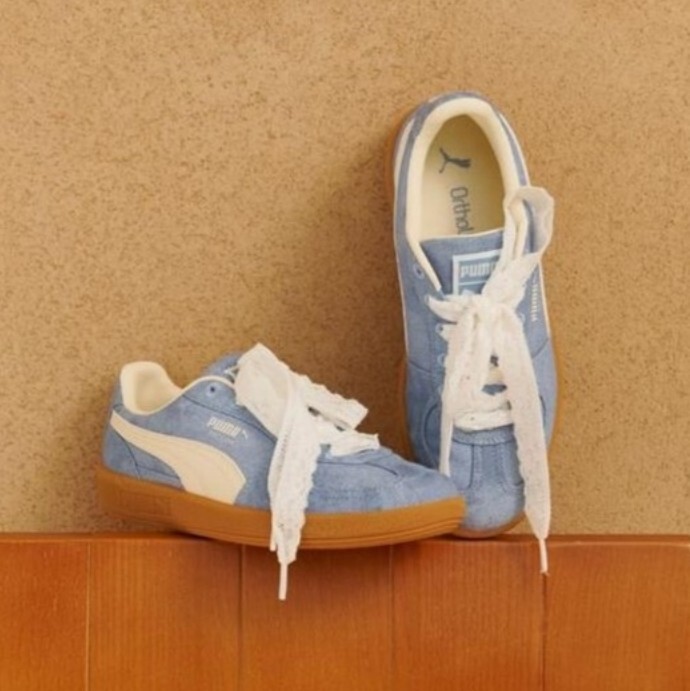 PUMA 休閒鞋 PALERMO DENIM 淺藍 牛仔布 焦糖底 復古 男女 40841802
