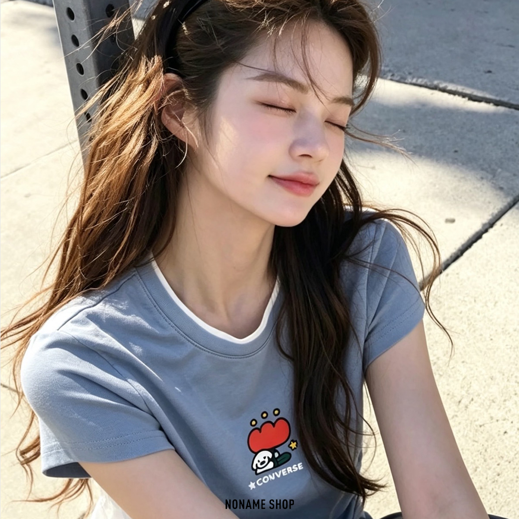 CONVERSE X 日本插畫家 MATSUI 療癒 聯名系列 印花 狗狗 短版 短T (女版)