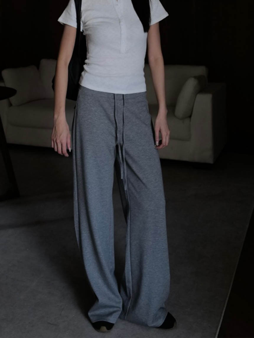 超直腿直筒抽繩休閒棉褲*3色