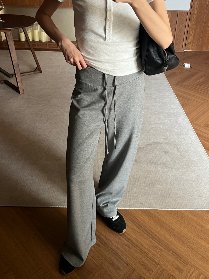 超直腿直筒抽繩休閒棉褲*3色