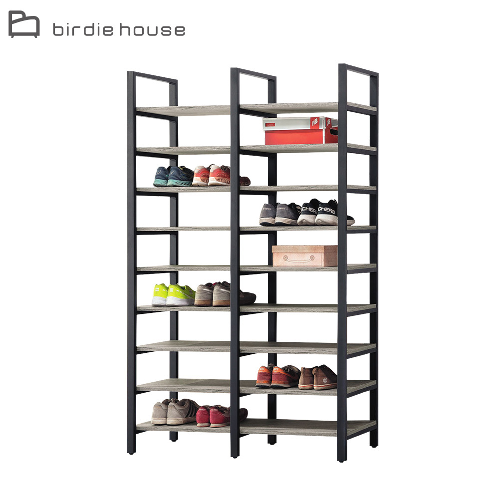 柏蒂家居-泰約工業風4尺開放式收納高鞋櫃/多層鞋架