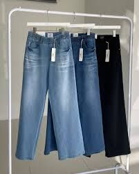 YI034 #6080 橡筋褲頭闊牛仔褲