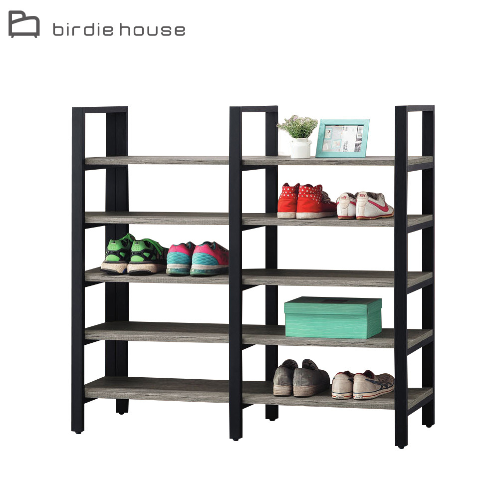 柏蒂家居-泰約工業風4尺開放式收納鞋櫃/多層鞋架