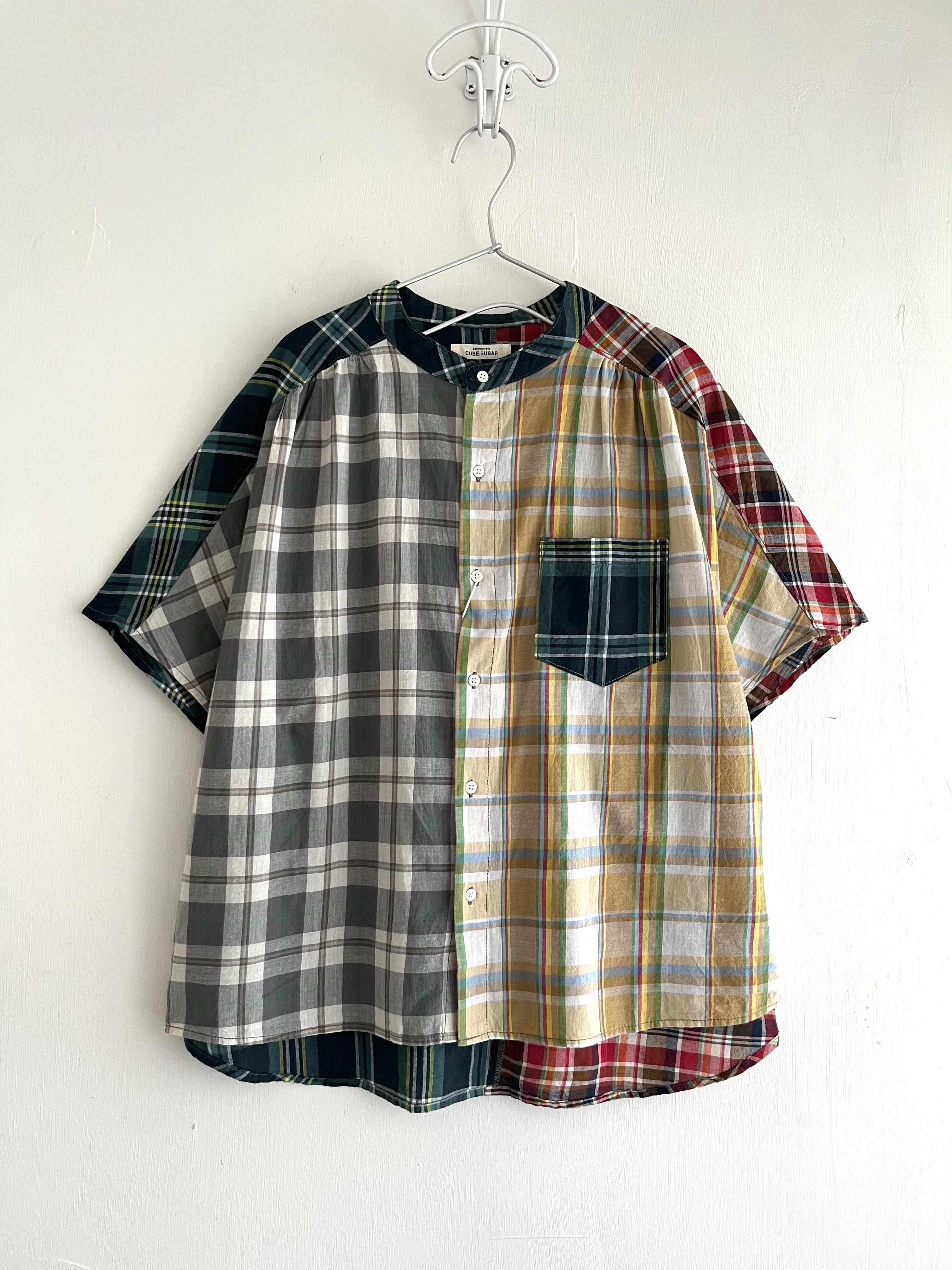 CUBE SUGAR格仔拼色小企領top