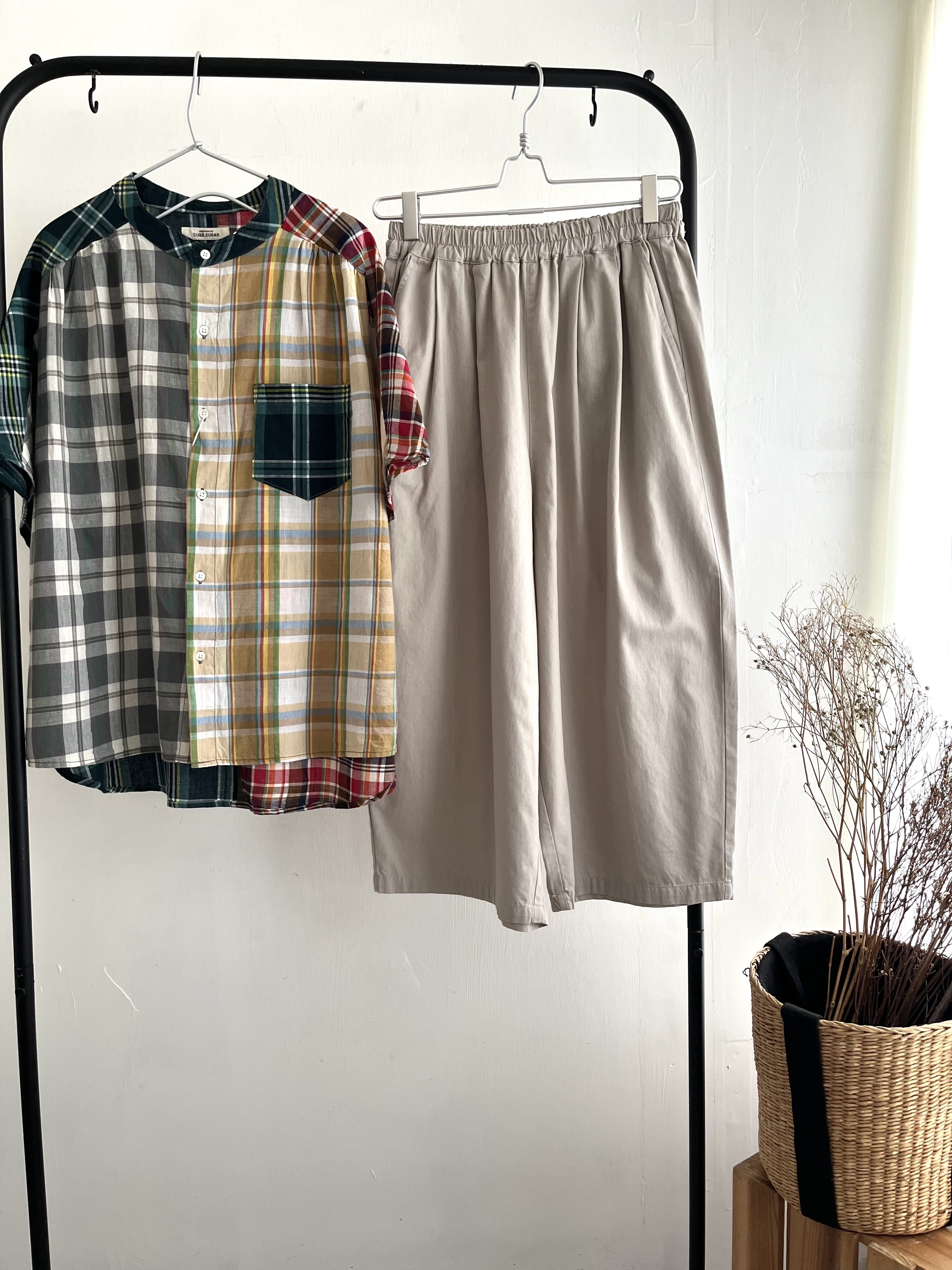 CUBE SUGAR格仔拼色小企領top