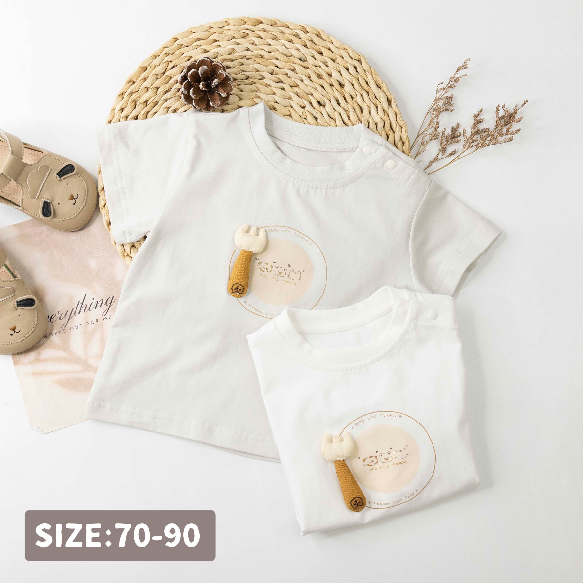 可愛動物餐盤立體叉子上衣＊二色 (H60037)