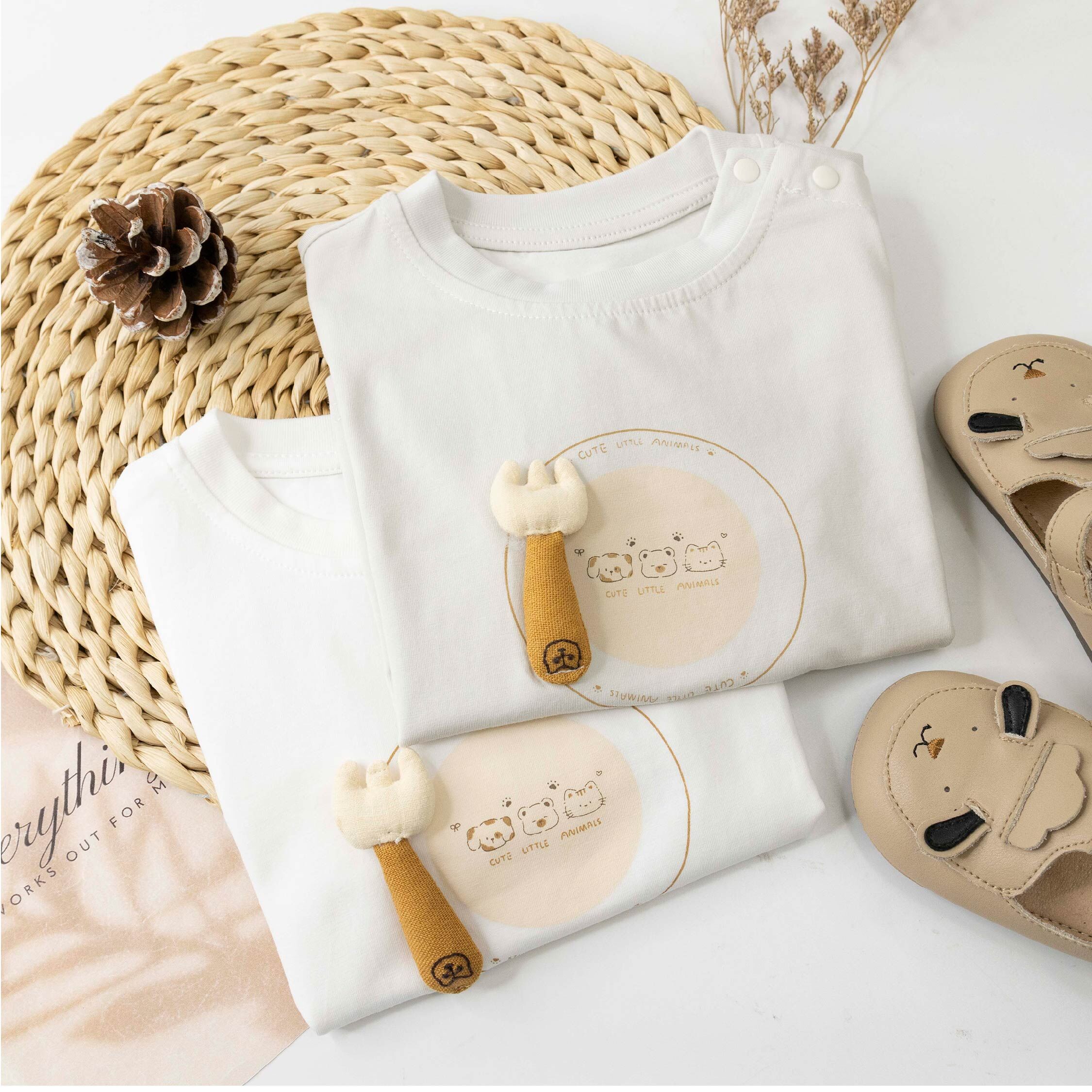 可愛動物餐盤立體叉子上衣＊二色 (H60037)