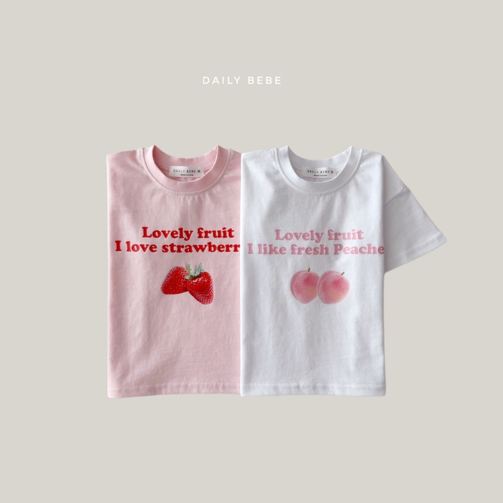 正韓夏Daily Bebe 兩色草莓櫻桃上衣
