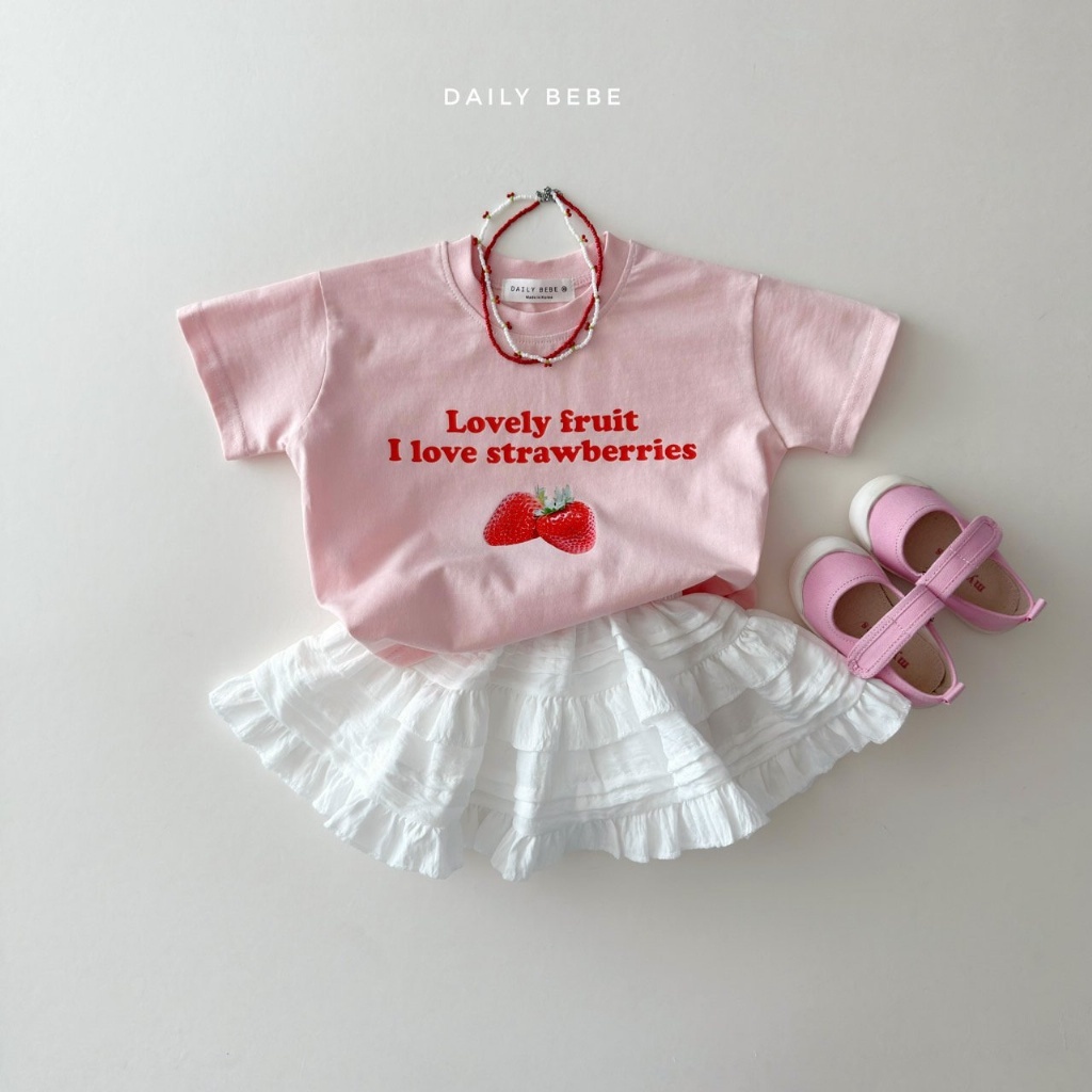 正韓夏Daily Bebe 兩色草莓櫻桃上衣