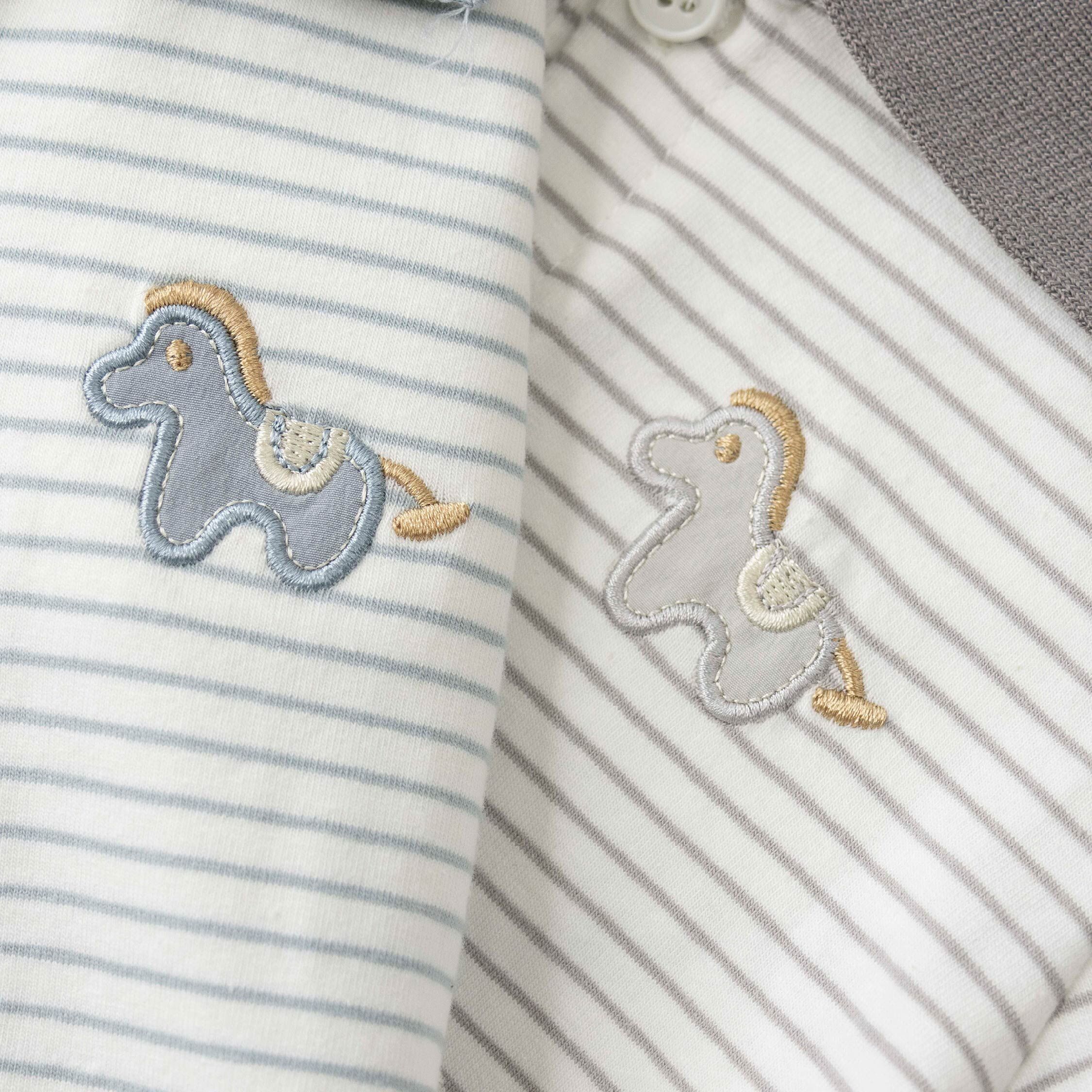 可愛小木馬條紋POLO衫/上衣＊二色 (H60035)