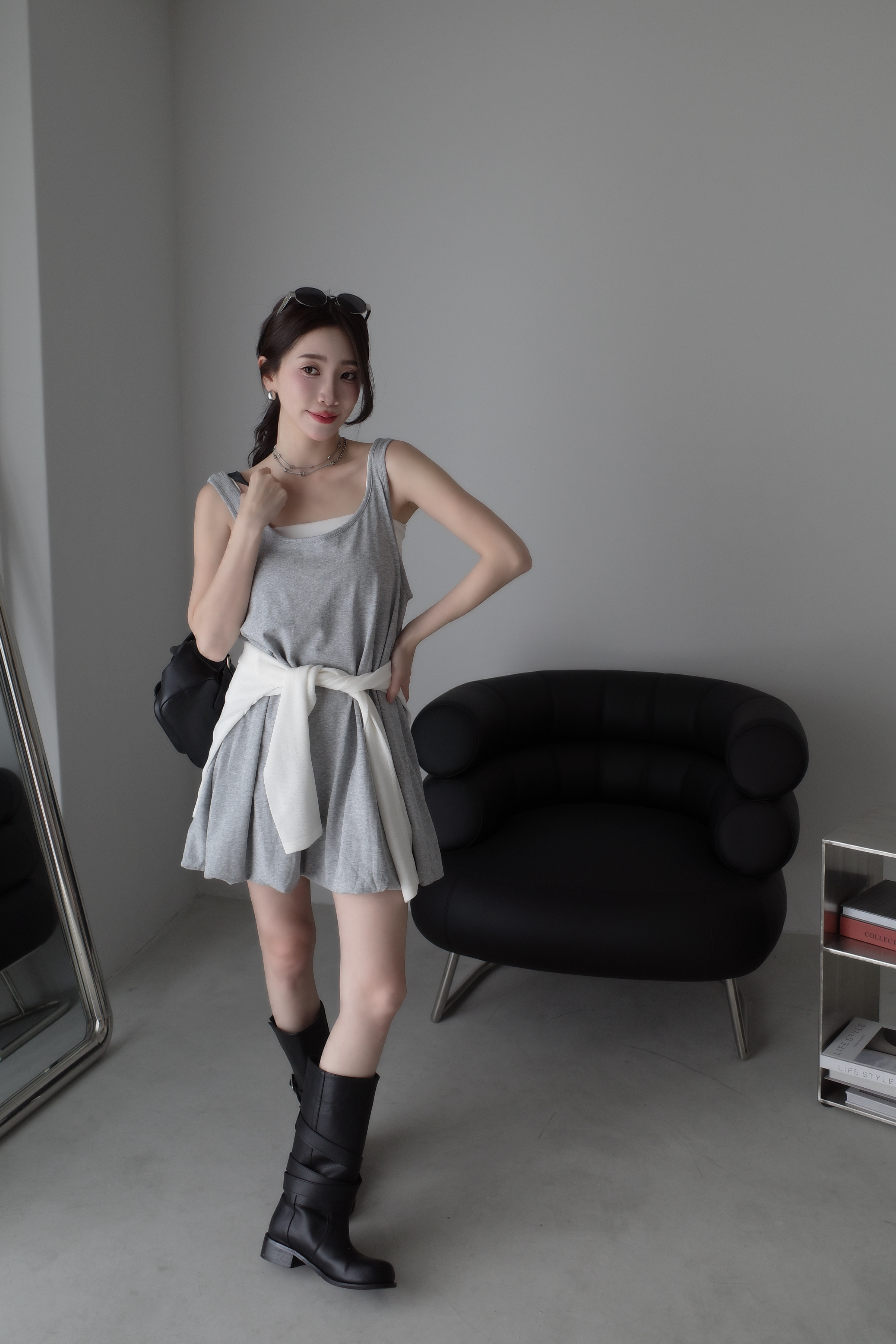 (預購)#AO07 空氣感背心洋(灰/杏)