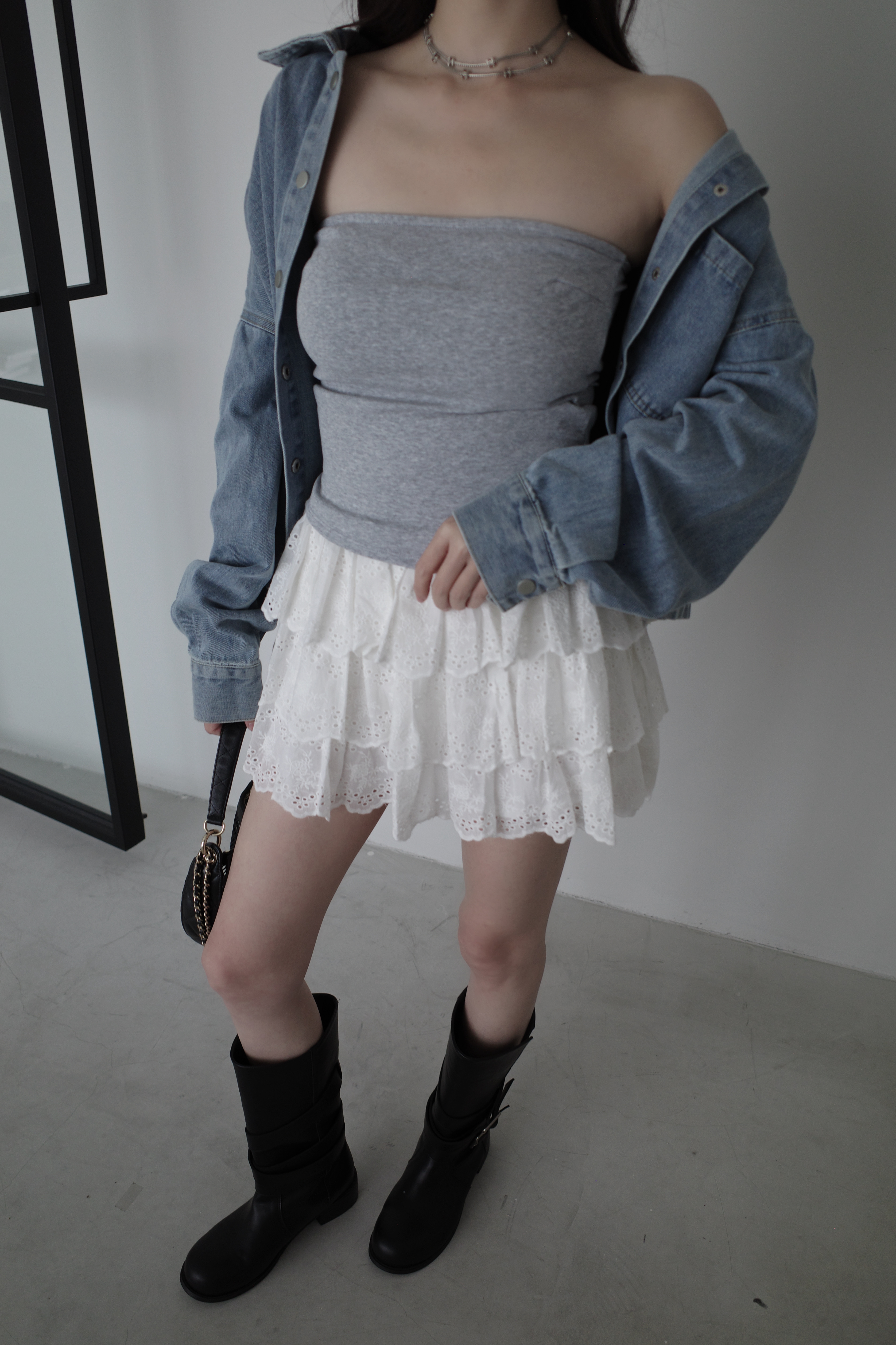 (預購)#AO11 提花蛋糕短裙(藍/黃/白)