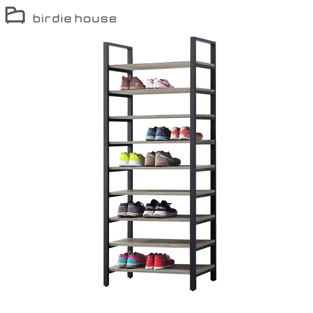 柏蒂家居-泰約工業風2.7尺開放式收納高鞋櫃/多層鞋架