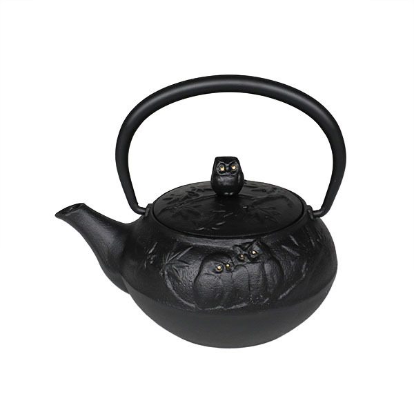 【岩戶鑄工所】貓頭鷹 急須0.3L-黑