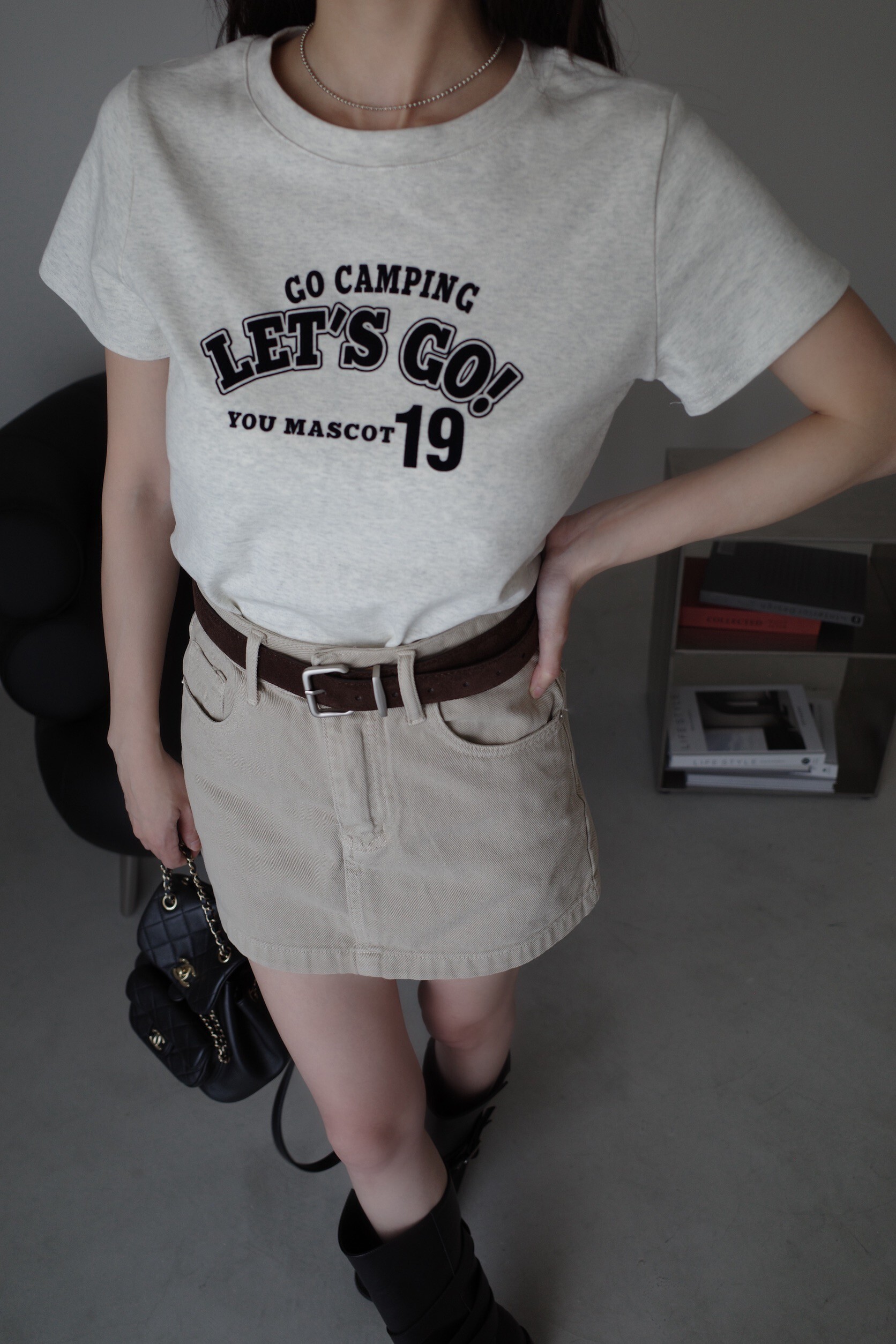 (預購)#AO22 彈力字母短T(白/黑/花灰)