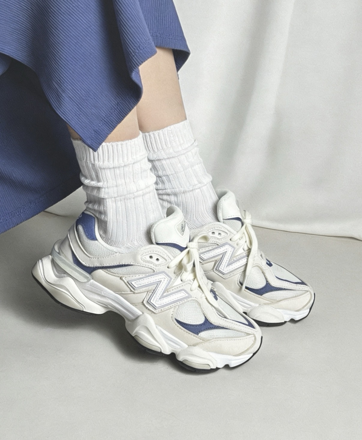 男女鞋 NEW BALANCE 9060 NB9060 白藍 增高 緩震 波浪 復古 Y2K 老爹鞋【U90601KA】