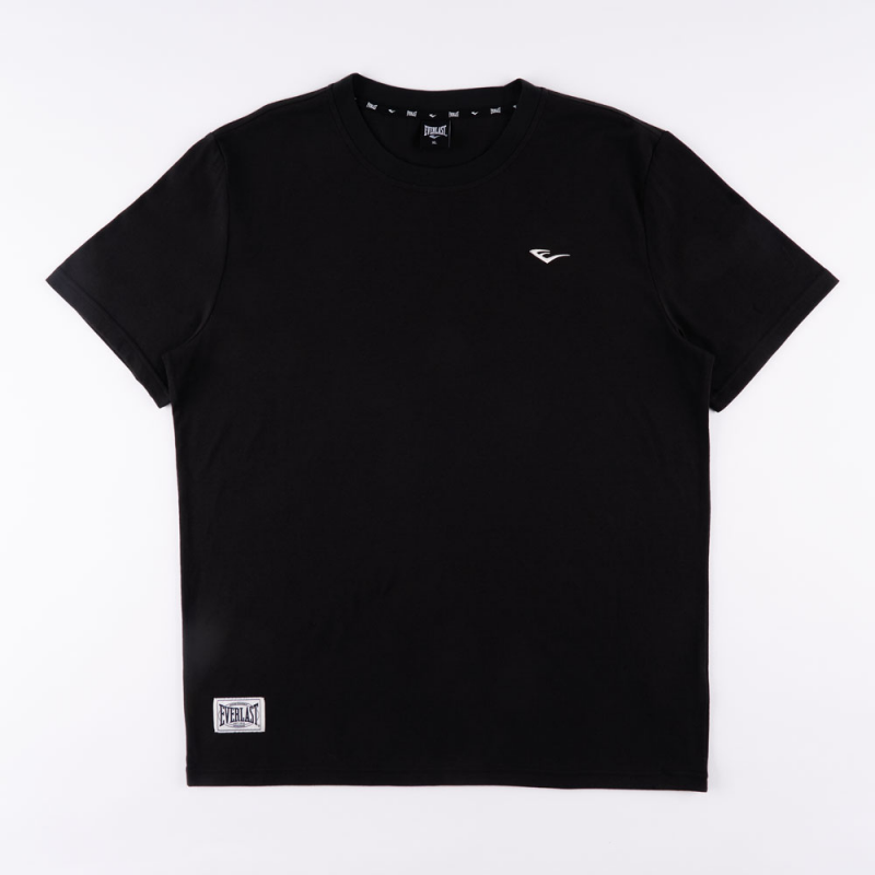 EVERLAST 短T 黑色 刺繡LOGO 基本款 棉質 短袖 男 4321100120