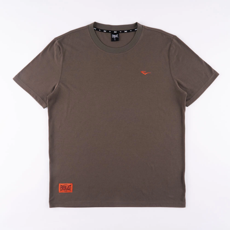 EVERLAST 短T 咖綠色 刺繡LOGO 基本款 棉質 短袖 男 4321100172