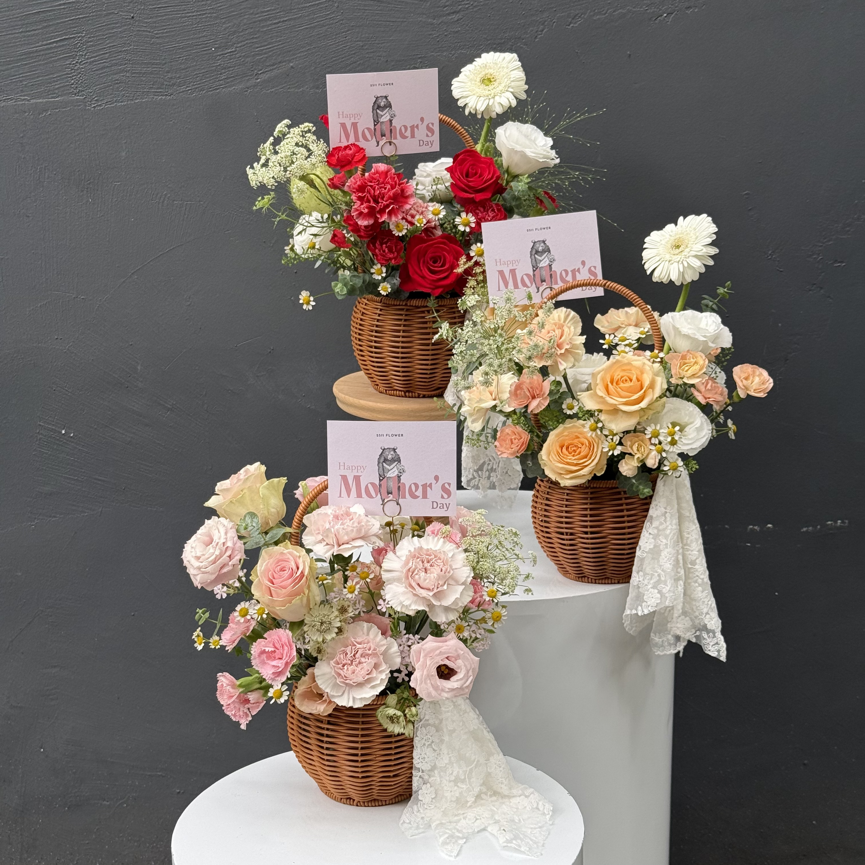 【2511FLOWER】手提編織蕾絲花籃