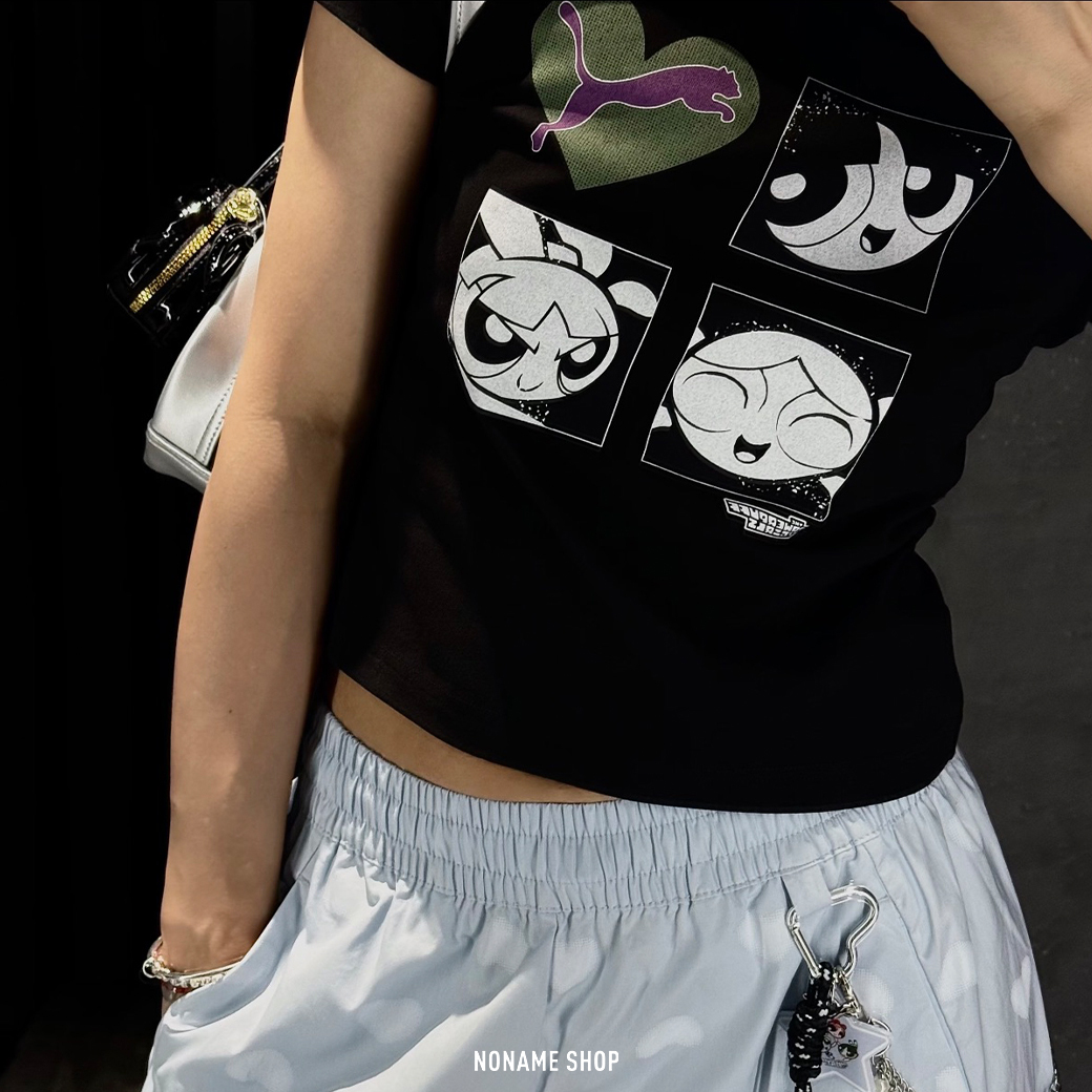 PUMA X 飛天小女警 聯名 塗鴉 微短版 短袖 兩色 (女版)