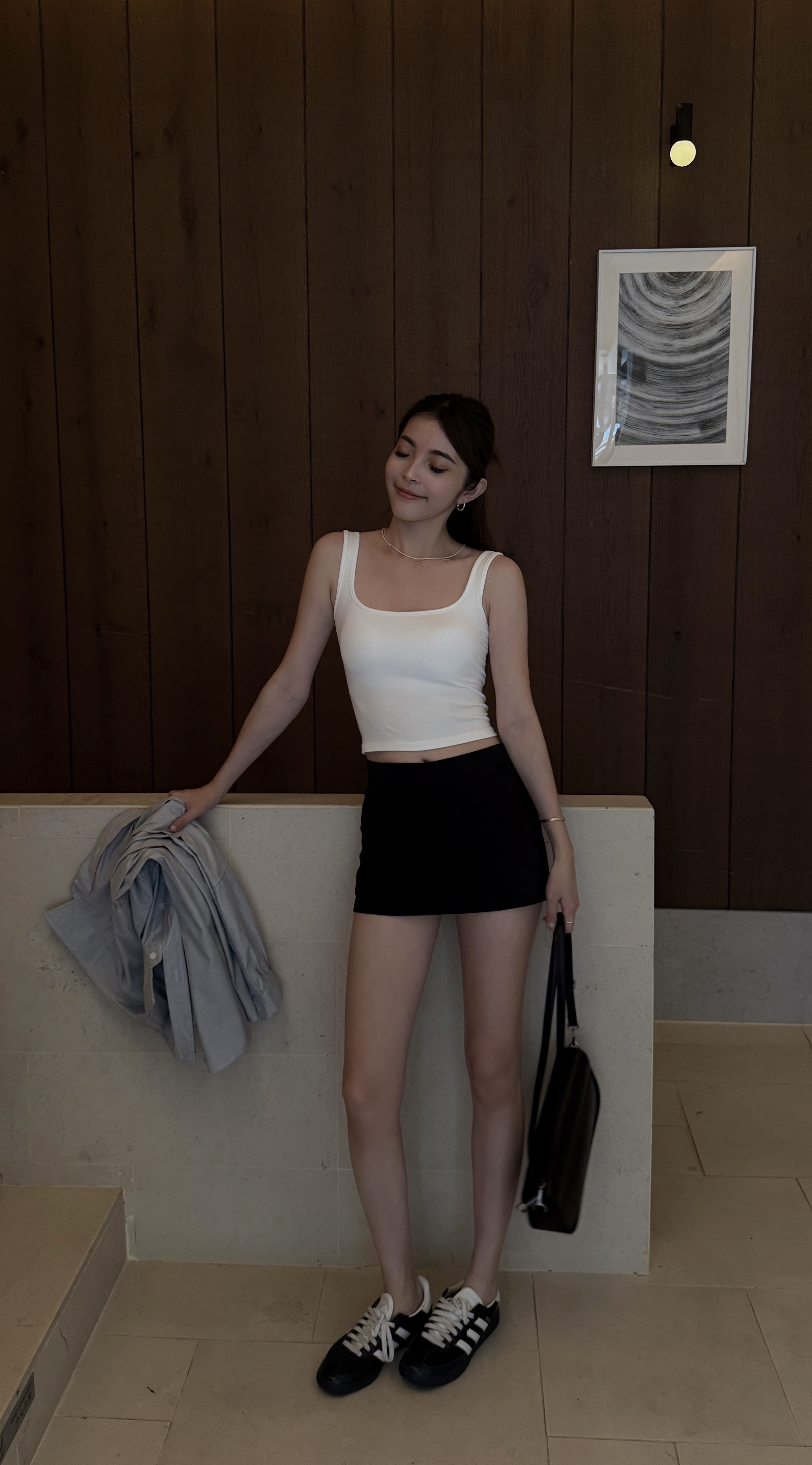 不挑人運動風棉短裙（ 2 colors )