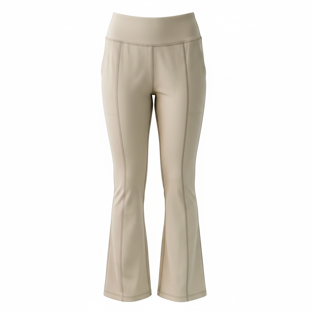 A&T石墨烯美腿瑜珈喇叭褲-奶茶色