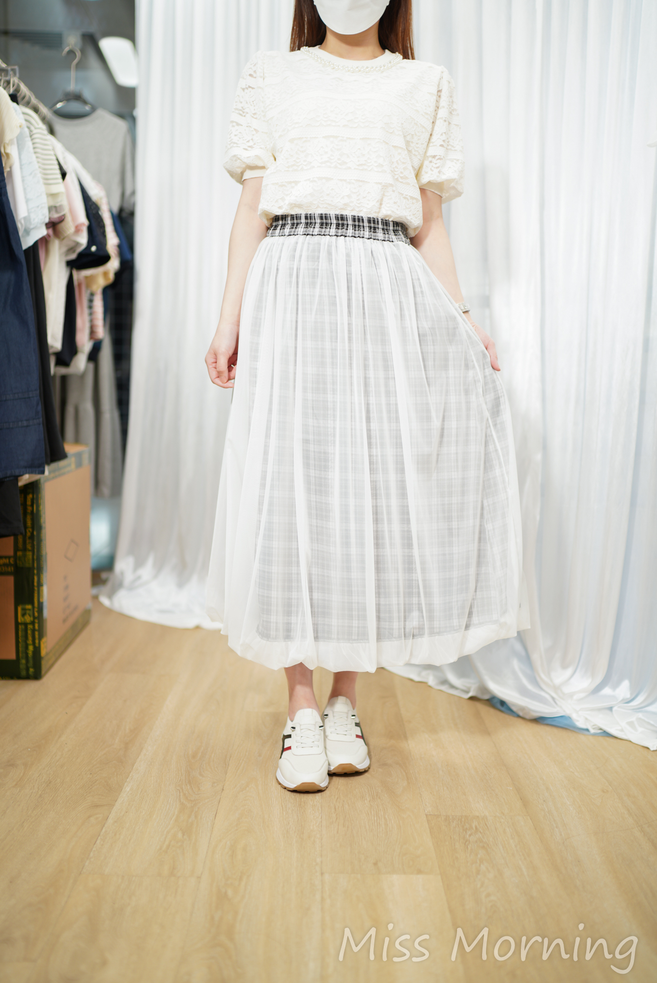 軟熟lace珍珠領上衣(15169)