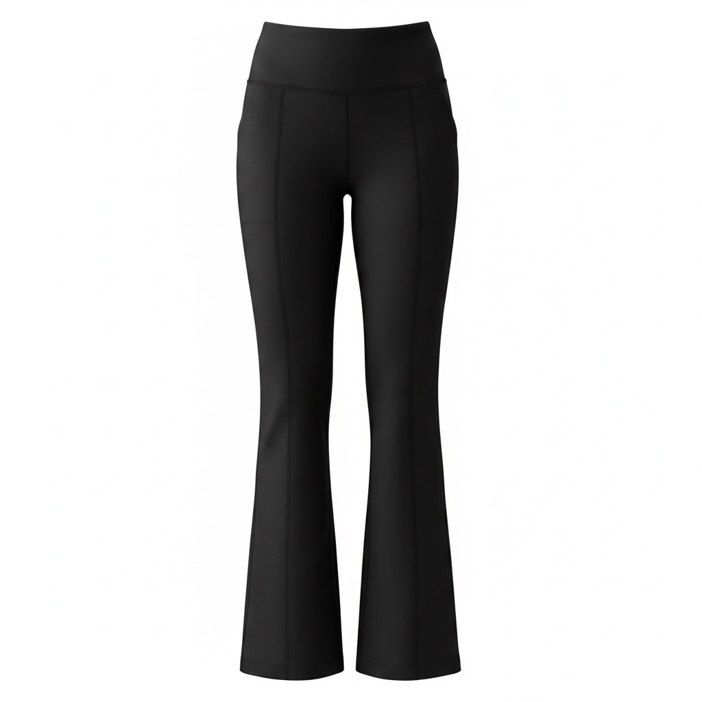 A&T石墨烯美腿瑜珈喇叭褲-經典黑