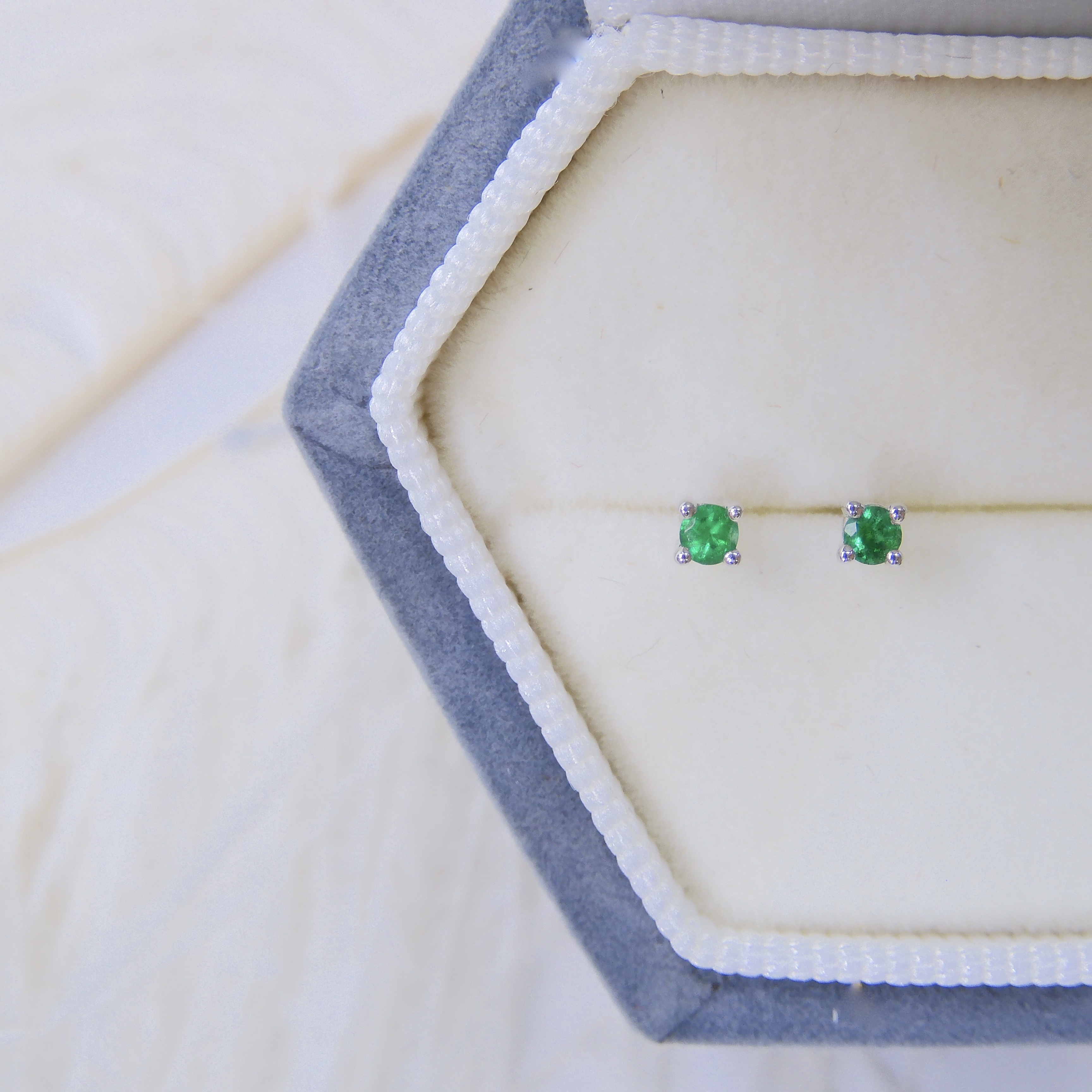 訂製 18K金 藍寶石/綠寶石  耳針